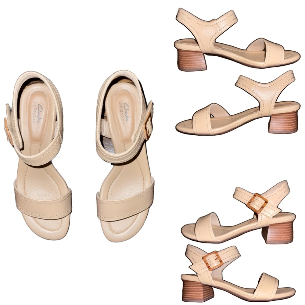 Clarks Desirae Coast Sandal - Size 9 - Velcro Strap - Ultimate Comfort - Tan